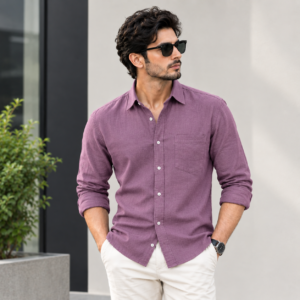 Premium Mauve Textured Shirt