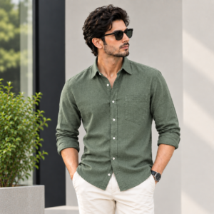Premium Sage Green Textured Shirt